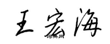 王正良王宏海行书个性签名怎么写