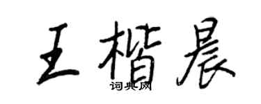 王正良王楷晨行书个性签名怎么写