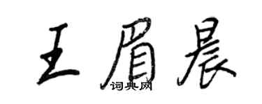 王正良王眉晨行书个性签名怎么写