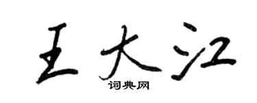 王正良王大江行书个性签名怎么写