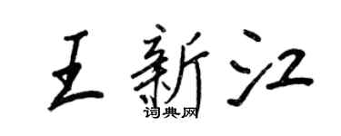 王正良王新江行书个性签名怎么写
