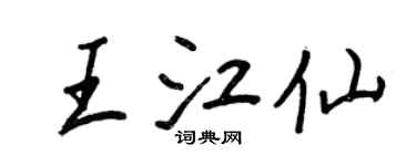 王正良王江仙行书个性签名怎么写