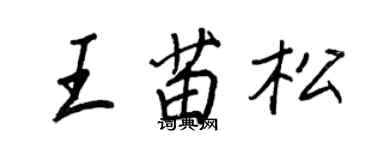 王正良王苗松行书个性签名怎么写
