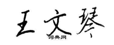 王正良王文琴行书个性签名怎么写