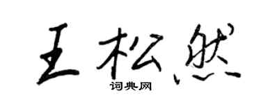 王正良王松然行书个性签名怎么写