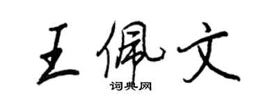 王正良王佩文行书个性签名怎么写