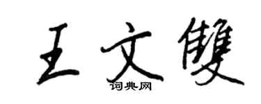 王正良王文双行书个性签名怎么写