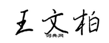 王正良王文柏行书个性签名怎么写