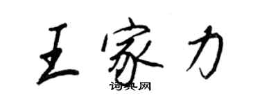 王正良王家力行书个性签名怎么写