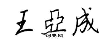王正良王亚成行书个性签名怎么写