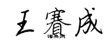 王正良王赛成行书个性签名怎么写
