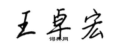 王正良王卓宏行书个性签名怎么写