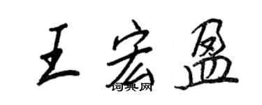 王正良王宏盈行书个性签名怎么写