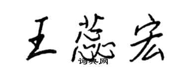 王正良王蕊宏行书个性签名怎么写