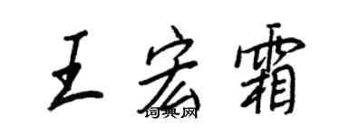 王正良王宏霜行书个性签名怎么写