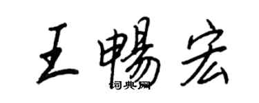 王正良王畅宏行书个性签名怎么写