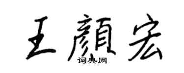 王正良王颜宏行书个性签名怎么写