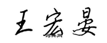 王正良王宏晏行书个性签名怎么写