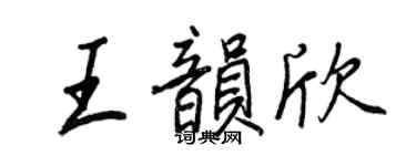 王正良王韵欣行书个性签名怎么写
