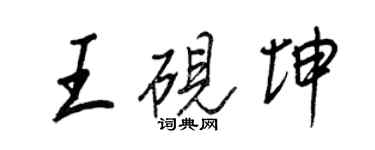 王正良王砚坤行书个性签名怎么写