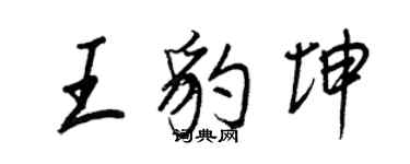 王正良王豹坤行书个性签名怎么写