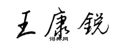 王正良王康锐行书个性签名怎么写