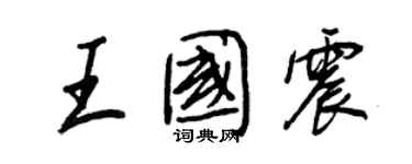 王正良王国震行书个性签名怎么写