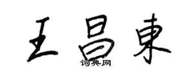 王正良王昌东行书个性签名怎么写