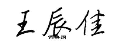 王正良王辰佳行书个性签名怎么写