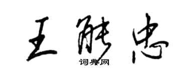 王正良王能忠行书个性签名怎么写