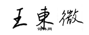 王正良王东微行书个性签名怎么写