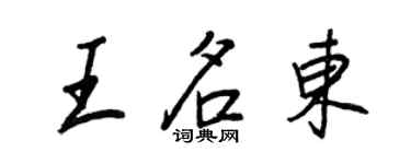 王正良王名东行书个性签名怎么写