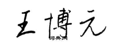 王正良王博元行书个性签名怎么写