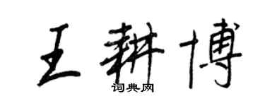 王正良王耕博行书个性签名怎么写