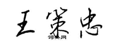 王正良王策忠行书个性签名怎么写