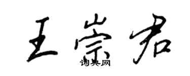 王正良王崇君行书个性签名怎么写