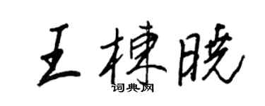 王正良王栋晓行书个性签名怎么写
