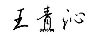 王正良王青沁行书个性签名怎么写