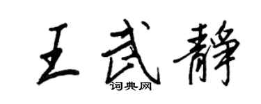 王正良王武静行书个性签名怎么写