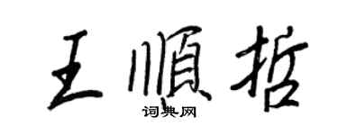 王正良王顺哲行书个性签名怎么写
