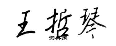 王正良王哲琴行书个性签名怎么写