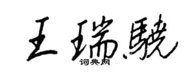 王正良王瑞骁行书个性签名怎么写