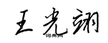 王正良王光翊行书个性签名怎么写