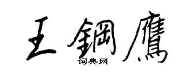王正良王钢鹰行书个性签名怎么写