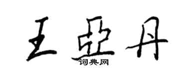 王正良王亚丹行书个性签名怎么写