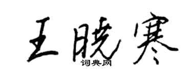 王正良王晓寒行书个性签名怎么写