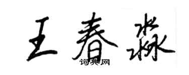 王正良王春淼行书个性签名怎么写