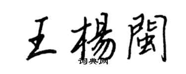 王正良王杨闽行书个性签名怎么写