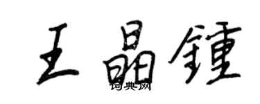 王正良王晶钟行书个性签名怎么写