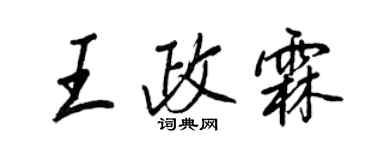 王正良王政霖行书个性签名怎么写